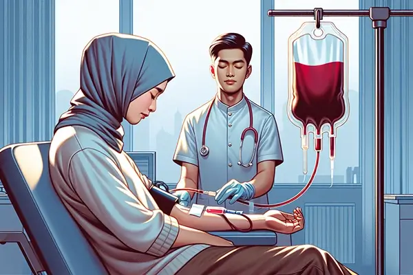 Illustration of blood donation process