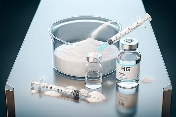 Illustration of preparing HCG vial for injection
